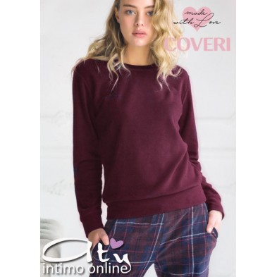 Pigiama  in micropile bordeaux Coveri homewear EP3079