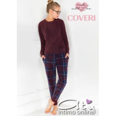 Pigiama  in micropile bordeaux Coveri homewear EP3079