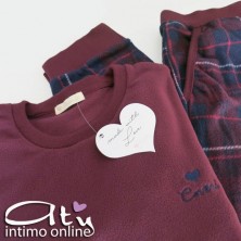 Pigiama  in micropile bordeaux Coveri homewear EP3079