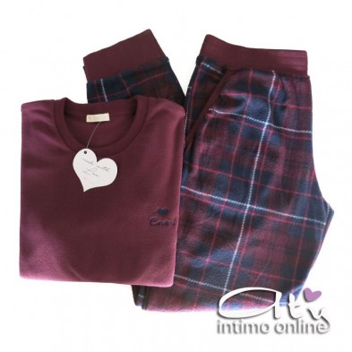 Pigiama  in micropile bordeaux Coveri homewear EP3079