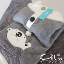 Pigiama in coral grigio con bottoni Infiore Saturn SAT650066