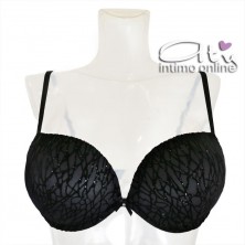 Lormar completo reggiseno super push up +2 taglie glitter  nero INT0029