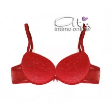 Lormar completo reggiseno super push up +2 taglie glitter rosso INT0029