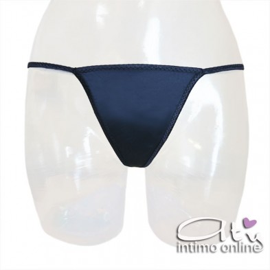 Composé Blu in raso LivCo Corsetti vestaglia + babydoll e perizoma Jacqueline