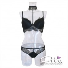 Lormar completo con reggiseno sexy con collare in pizzo STA10095
