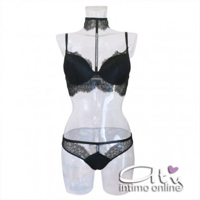 Lormar completo con reggiseno sexy con collare in pizzo STA10095