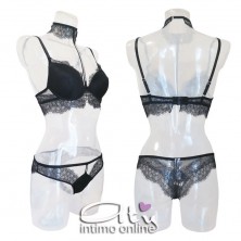 Lormar completo con reggiseno sexy con collare in pizzo STA10095