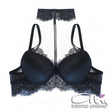 Lormar completo con reggiseno sexy con collare in pizzo STA10095