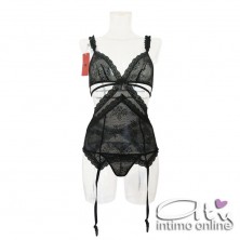 Guepiere sexy con perizoma hot Doreen Cofashion Black Endless Love