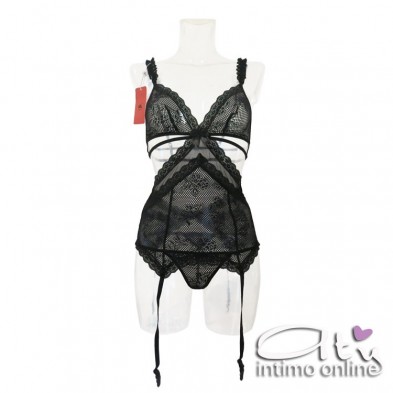 Guepiere sexy con perizoma hot Doreen Cofashion Black Endless Love