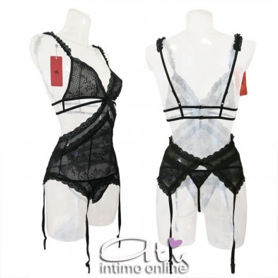 Guepiere sexy con perizoma hot Doreen Cofashion Black Endless Love