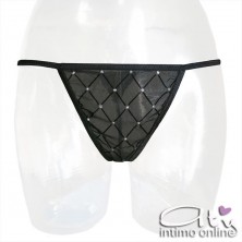 Babydoll sexy nero e perizoma hot con cristalli Misha Livcorsetti