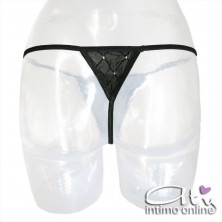 Babydoll sexy nero e perizoma hot con cristalli Misha Livcorsetti