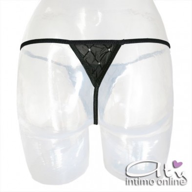 Babydoll sexy nero e perizoma hot con cristalli Misha Livcorsetti