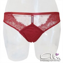 Lormar completo intimo rosso con reggiseno top sexy con inserto strass STA10094