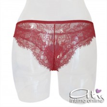 Lormar completo intimo rosso con reggiseno top sexy con inserto strass STA10094
