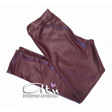 Leggins simil-pelle bordeaux interno soffice Jadea 4092