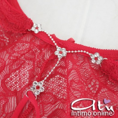 Jadea perizoma Christmas in pizzo con gioiello 6003