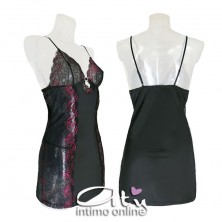 Babydoll sexy rose magenta con perizoma hot Rosanne LivCorsetti