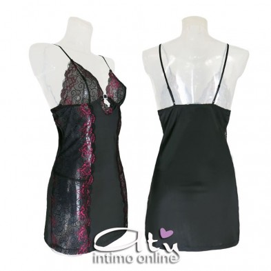 Babydoll sexy rose magenta con perizoma hot Rosanne LivCorsetti