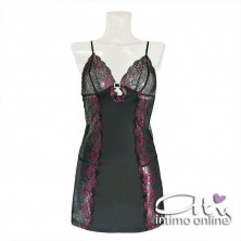 Babydoll sexy rose magenta con perizoma hot Rosanne LivCorsetti