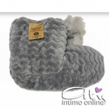 Pantofole IMorbidosi a scarponcino con pom pom HS969
