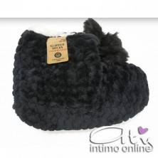 Pantofole IMorbidosi a scarponcino con pom pom HS969