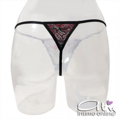 Babydoll sottoveste con sexy pizzo con rose e perizoma 4211 Chilirose