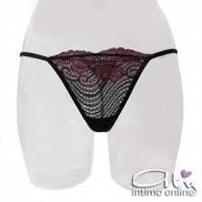 Babydoll sottoveste con sexy pizzo con rose e perizoma 4211 Chilirose