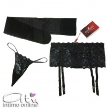 Set reggicalze + calze + perizoma ChiliRose CR4272