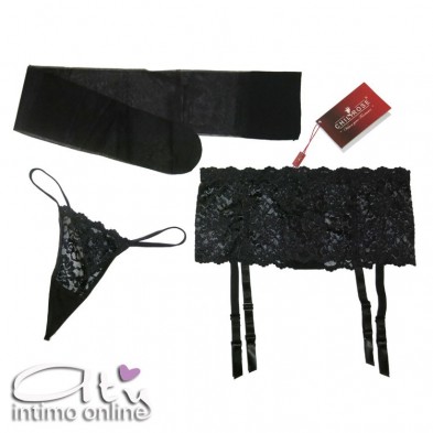 Set reggicalze + calze + perizoma ChiliRose CR4272
