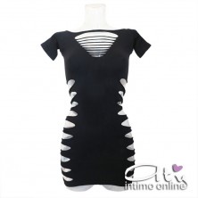 Mini abito clubwear nero ChiliRose CR4169