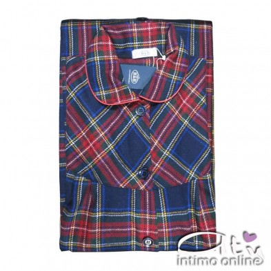 Vestaglia da camera B&B Diana misto-lana tartan