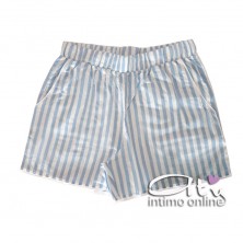 Jadea pigiama con shorts rigato azzurro 3086