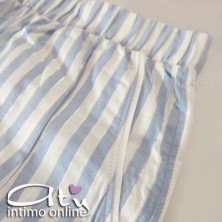 Jadea pigiama con shorts rigato azzurro 3086