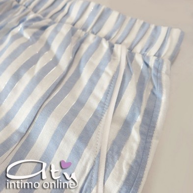 Jadea pigiama con shorts rigato azzurro 3086