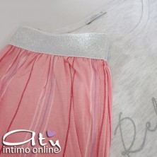 Jadea pigiama con shorts rigato rosa e fascetta lurex argento 3093