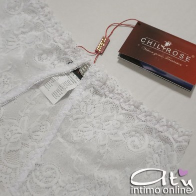 set reggicalze strass bianco + perizoma ChiliRose lingerie CR3618