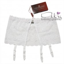 set reggicalze strass bianco + perizoma ChiliRose lingerie CR3618