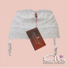 set reggicalze strass bianco + perizoma ChiliRose lingerie CR3618