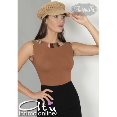 Antonella maglietta senza manica con collo luminoso 63285