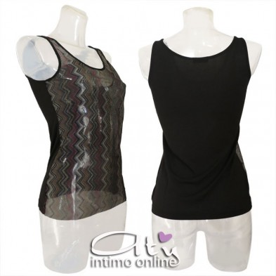 Antonella canotta semitrasparente spalla larga 63309