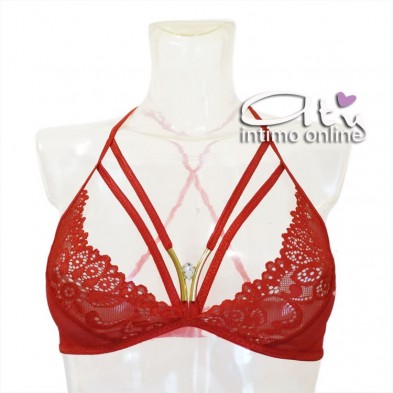 Reggiseno rosso sexy string con perizoma con ricamo Tarinas LivCorsetti