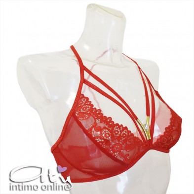 Reggiseno rosso sexy string con perizoma con ricamo Tarinas LivCorsetti