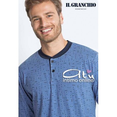 Il Granchio pigiama uomo estivo GP351 jeans e avio con polsi