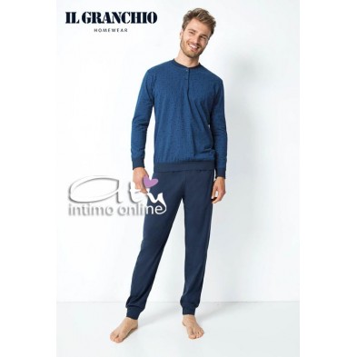 Il Granchio pigiama uomo estivo GP351 jeans e avio con polsi