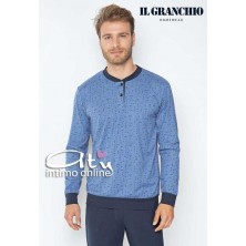 Il Granchio pigiama uomo estivo GP351 jeans e avio con polsi