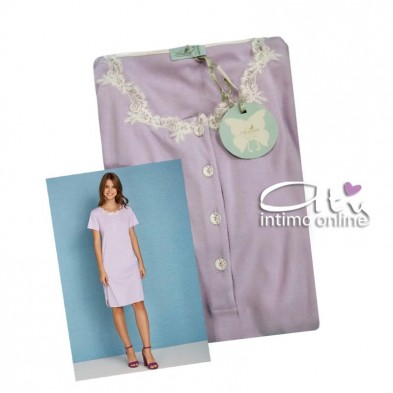 Andra Dreamwear camicia da notte donna con collo macramè 8542