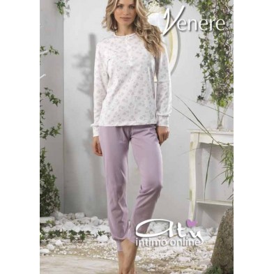 Pigiama estivo da donna color cielo o polvere con fiori 2017 Venere