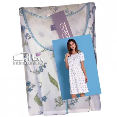 Linclalor camicia da notte da donna mezza manica profili lucido 73615